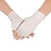 JISEN Fingerlose Handschuhe aus Baumwolle für Herren, UV-Schutz, Polyester, A-Beige