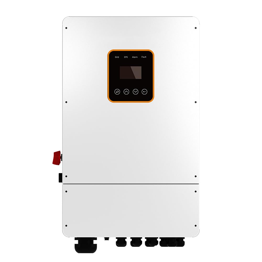 5000W Hybrid Solar Inverter 48V DC to 120V/240V AC, Split Phase Pure Sine Wave Inverter with MPPT Charger Controller, Support Parallel, for LiFePO4/Li/Lead-acid Battery with UL Certification