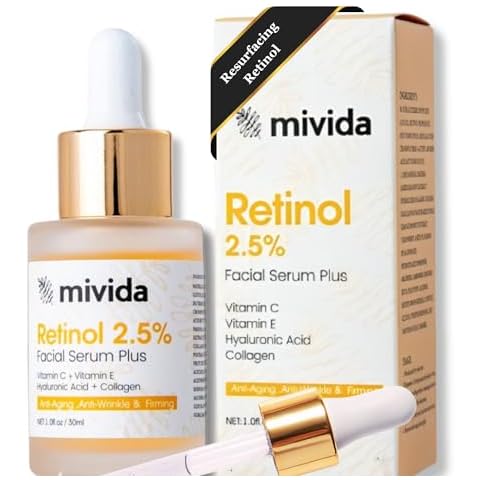 Premium Retinol Serum for Face 2.5% | Plus Hyaluronic-Acid, Vitamin C & Vitanin E | Firming Anti Aging Face Serum for fine lines, Wrinkle Smoothing, Dark Spot Corrector, Brighten Dullness | 1 Fl Oz Cover