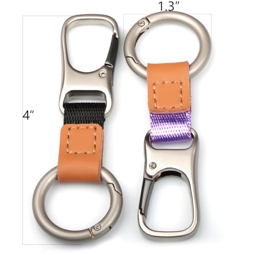 Canopus pet Chaveiro – Clipe de metal autotravante durável, pulseira de couro de flor integral, idea