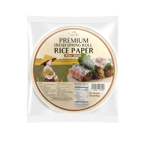 Apexy Vietnamese Fresh Spring Roll Rice Paper, 12 oz –