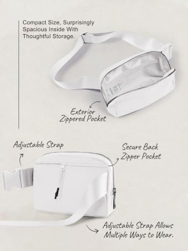 Image of ODODOS Unisex Mini Belt Bag with Adjustable Strap Small Fanny Pack for Workout Running Traveling Hiking, White