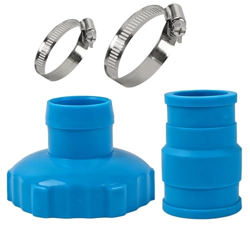 TonGass Pool Vacuum Hose Adapter Kit Compatible with Intex Adapter B 1.5 to 1.25 Pool Hoses Connector with Stainless Steel Clamps for Above Ground Pool Skimmer & Filter Pump Hoses 1 Set