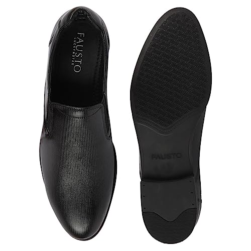 Image of FAUSTO Men Leather Formal Pull-On Shoes