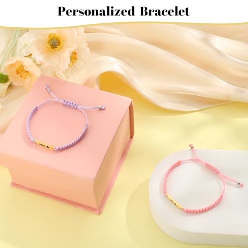 Personalized Baby Bar Bracelet, Personalized Braided Bracelet Adjustable Amulet Bracelet for Children Toddler from Mom, Engraved Kid Name for Daughter Son, New Born Birthday Gift,Nickel free4