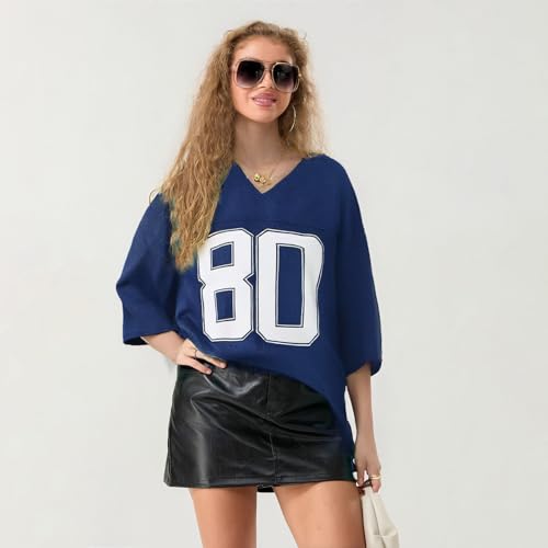 Oversized Jersey Women Summer Tops 2025 Grunge Graphic Tees Y2k Streetwear Short Sleeve Shirts2