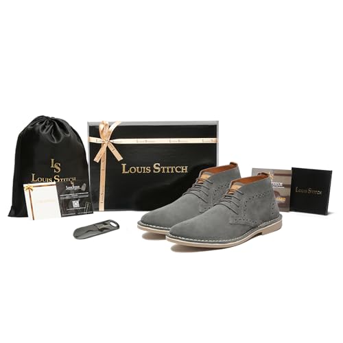 Image of LOUIS STITCH Chukka Boots for Men| Suede Leather Boots for Men| High Ankle Casual Boot | Casual Office & Trekking Shoes | Hiking Boots for Men | Stitch Down Desert Boots | [LSSDSUCKBGJB ]