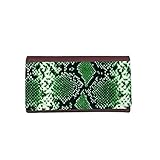 [Modelo]: Cartera Dubai Cartera Dubai Fondo de Serpiente pitón Verde Claro Negro/Monederos