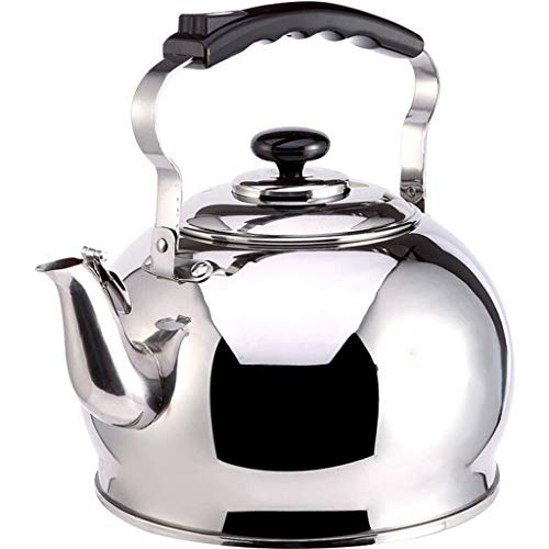 Home Schnurloser Edelstahl Leichter Pfeifkessel mit traditionellem/Retro-Auslauf für Kochfeld oder Kochfeld, 5 l