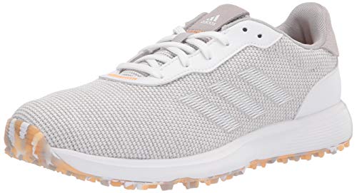 adidas mens Golf Shoe, Grey/White/Hazy Orange, 12.5 US