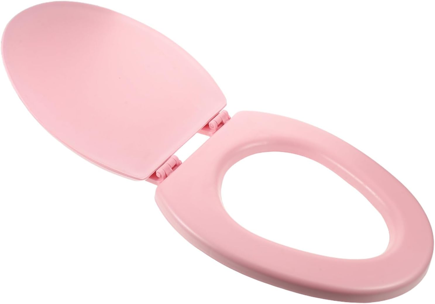 Luxshiny Elongated V-shaped Thick Padded Toilet Seat Cover, Soft Foam Cushion with Quiet-close Slow-close Function, Pink Bathroom Toilet Accessory for Home and Hotel Use