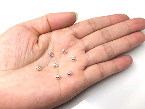 50pcs 925 Sterling Silver 4mm (0.16 Inch) Crimp Bead Knot Cover Crimps for Jewelry Craft Making Findings SS227-4