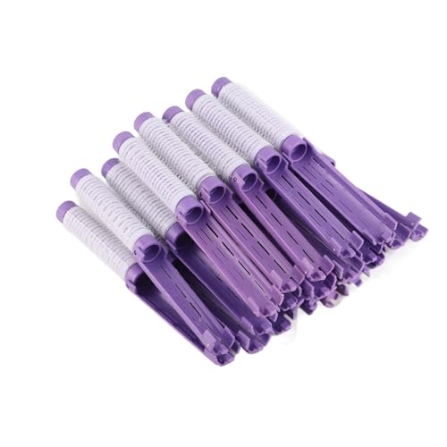20 pezzi di permanente, bigodino per capelli, capelli ricci, capelli permanenti soffici e corti, kit di attrezzi grandi, colore: rosa (viola)