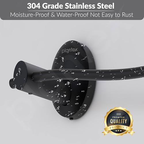 Image of Plantex 304 Grade Stainless Steel Napkin Ring /Towel Ring /Napkin Holder /Towel Hanger /Bathroom Accessories-Powder Coated(Black)