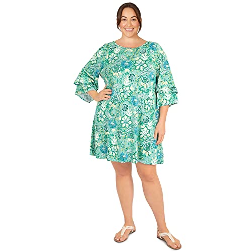 Ruby Rd. Women's Plus-Size Floral Puff Sleeve Dress #TOP16