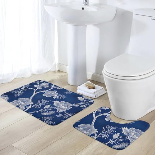 Tapis de bain en microfibre lot de 2 absorbant et antidérapant en U