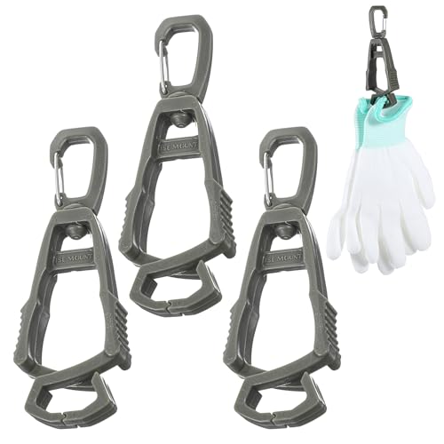 Mabor 3 unidades de soportes giratorios para guantes, con mosquetón, guantes, cinturón, clip para guantes, portátil, para guantes de trabajo, cascos de protección, toallas