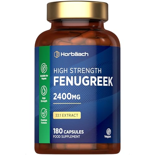 Image of Fenugreek Capsules 2400mg | Fenugreek Seed Extract | 180 Vegan Powder Capsules | High Strength | by Horbaach