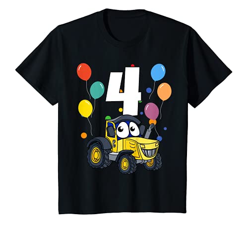 Niños Cumpleaños 4 años de tractor Camiseta