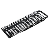 ARES 70219-28-Piece 3/8-Inch Drive Magnetic Socket Holder - Securely Holds 14 Standard and 14 Deep Sockets in Place - Organize Sockets up to 1 Inch or 24mm