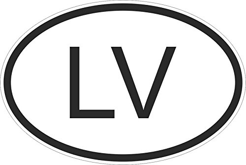 Akachafactory Autocollant Sticker Drapeau Oval Code Pays Voiture Moto Lettonie letton LV