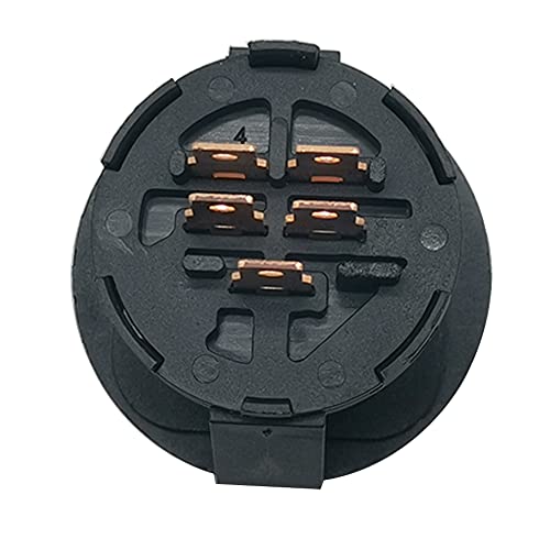 Starter Ignition Switch with Key 3-Position 5-Terminals Compatible with Troy-Bilt, MTD, Craftsman Replaces 925-04228 725-04228 - Thumbnail 5