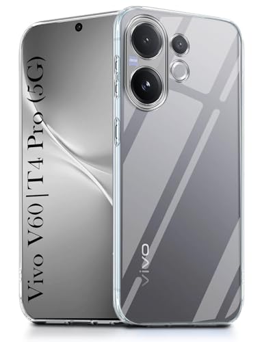 Image of Jkobi Silicone Back Cover Case for Vivo V60 | Vivo T4 Pro (Clear Shockproof Case with Camera Protection | Soft and Flexible | Transparent)