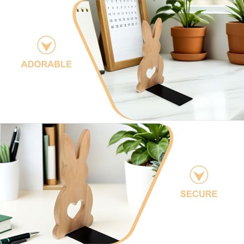 Lapin décoratif bois figurine de bureau support de lecture serre-livres