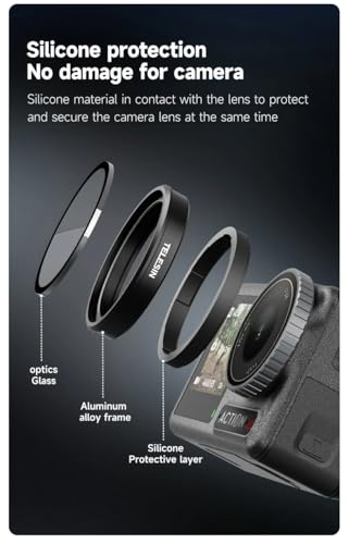 Image of TEKTONIC Lens Filter Set for DJI Action 5 Pro /4 /3 Camera Accessories -4-Pack CPL, ND8, ND16, ND32 Neutral Density HD Filter Lens Protective Protector Cover Best Filetr for DJI Osmo (ND Filter)