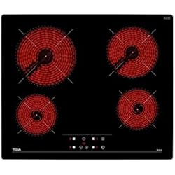 Vitrocerámica Aspes Ideal 4 Fuegos Teka TB PRO 6415 - Vitrocerámica 4 Fuegos 60cm, Tecnología Touch Control, con Cronómetro, Vitrocerámica Teka Color Negro