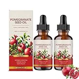 Granatapfelkernöl kaltgepresst Bio, Biologische Feuchtigkeitsessenz, Körpermassageöl für Körper, Haare und Gesicht, Verbessert die Elastizität der Haut und Fördert Gesundes Haar (2PC, 60ML)