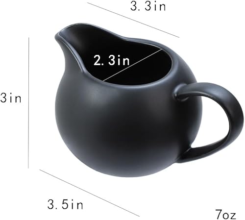 Miniatura 3 de Black Simple - Juego de café de cerámica, jarra de crema y azucarero