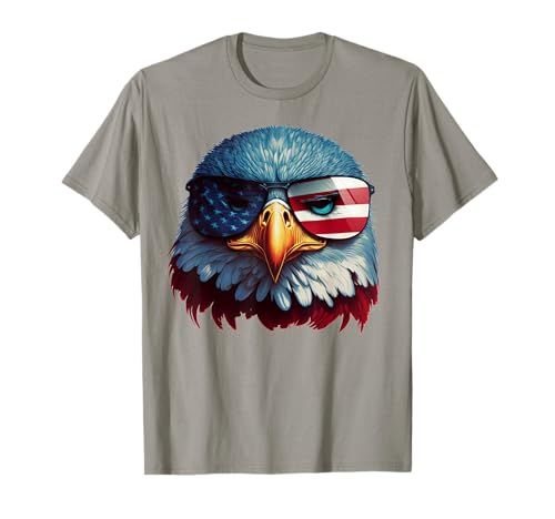 Maglietta American Bald Eagle con bandiera USA del 4 luglio Eagle USA Maglietta