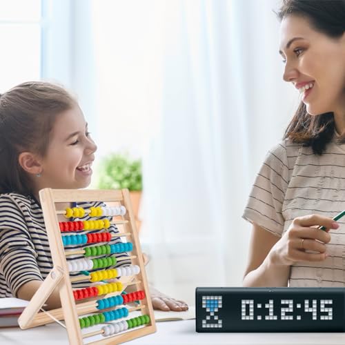 Rechenschieber Rechenrahmen Kinder,Rechenschieber Grundschule Abakus,Abakus für Kinder mit 100 Bunte Perlen,Zählen und Rechnen Hölzerne Abakus,Mathematik Aufklärung Spielzeug für Kinder ab 3 Jahren