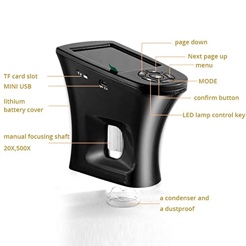 Microscope numérique LCD 500X loupe électronique 5 MP lames microscope vidéo haute résolution - 5