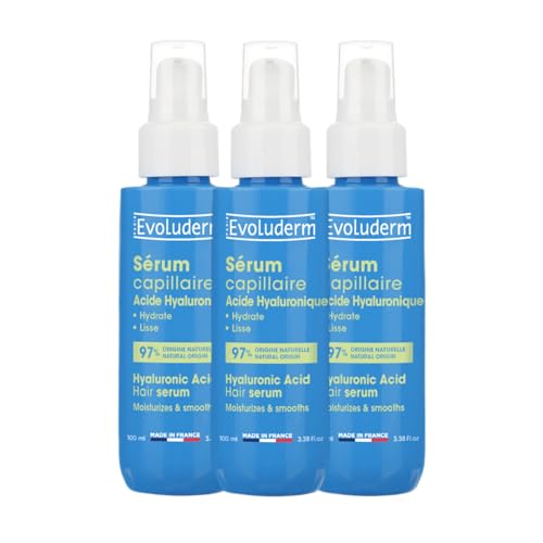 Sérum Capillaire Acide Hyaluronique EVOLUDERM soin naturel végan cheveux 3x100ml