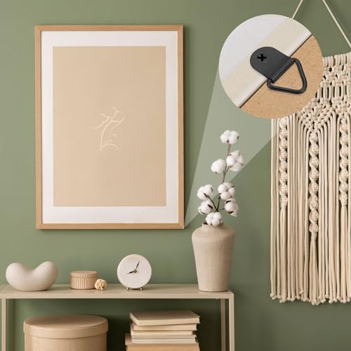 Image of uxcell 251Pcs Picture Hangers Kit, Picture Frame Hook, Frame Backing Fasteners Hardware for Hanging Clock Paintings Pictures, Black