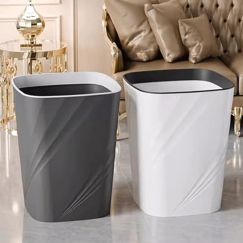 Cubo de basura para sala de estar y dormitorio cesta gris hogareña 6