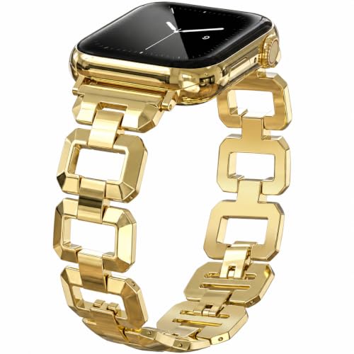Bracelet de montre doré femme compatible Apple Watch 40mm 41mm 44mm fin et habillé