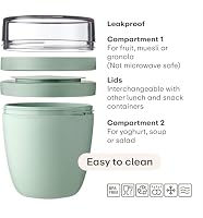 Mepal - Müslibecher Ellipse - 500 + 200 ml - Cool grey – Ansicht 8