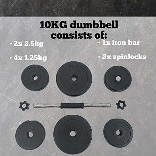 MegaShape Dumbbells 10kg - 25kg Weights (Single Dumbbell) - Adjustable Dumbbells with Iron Bar Hand Weights for Men and Women - Free Weights for Home Training Gym Weights (10kg, 15kg, 20kg, 25kg)