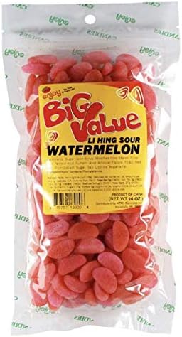 Enjoy Hawaii Li Hing Mui Sour Watermelon Candy 14 Ounce