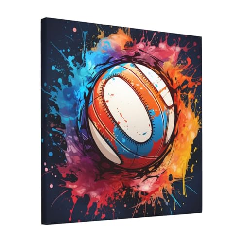 Poster de baseball coloré impression haute définition sur toile carrée 30 cm