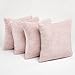 Brentfords Lot de 4 Housses de Coussin en Polaire gaufrée - 45 x 45 cm - Rose pâle