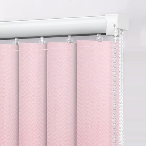 NIANXINN Persianas Verticales Opacas,Cortina Lamas Verticales de Tela Rosa,Estores de Privacidad Filtran la Luz para Ventana,Puertas Corredera,Patio,Personalizado,Ancho x Alto (150cm x 170cm)