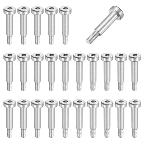 MECCANIXITY 26Pcs 304 Stainless Steel Shoulder Bolt 5mm Dia 18mm L M4x0.7