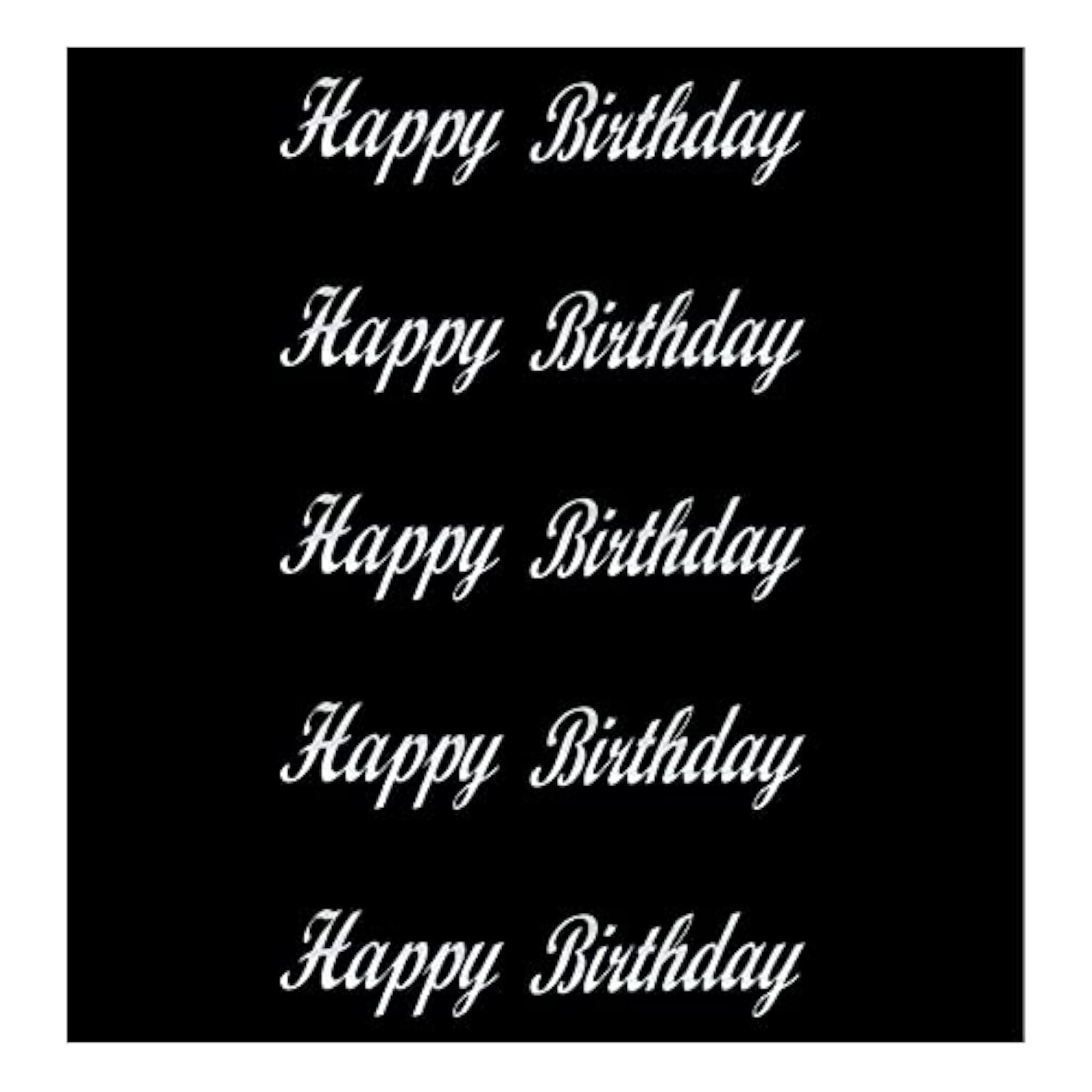 Silver Happy Birthday Stickers for Gifts and Decorations