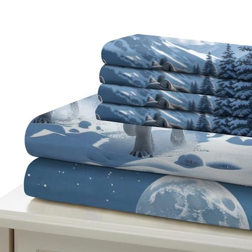 Linge de lit loup 3D de qualité supérieure en microfibre durable pour lit Super King - 7