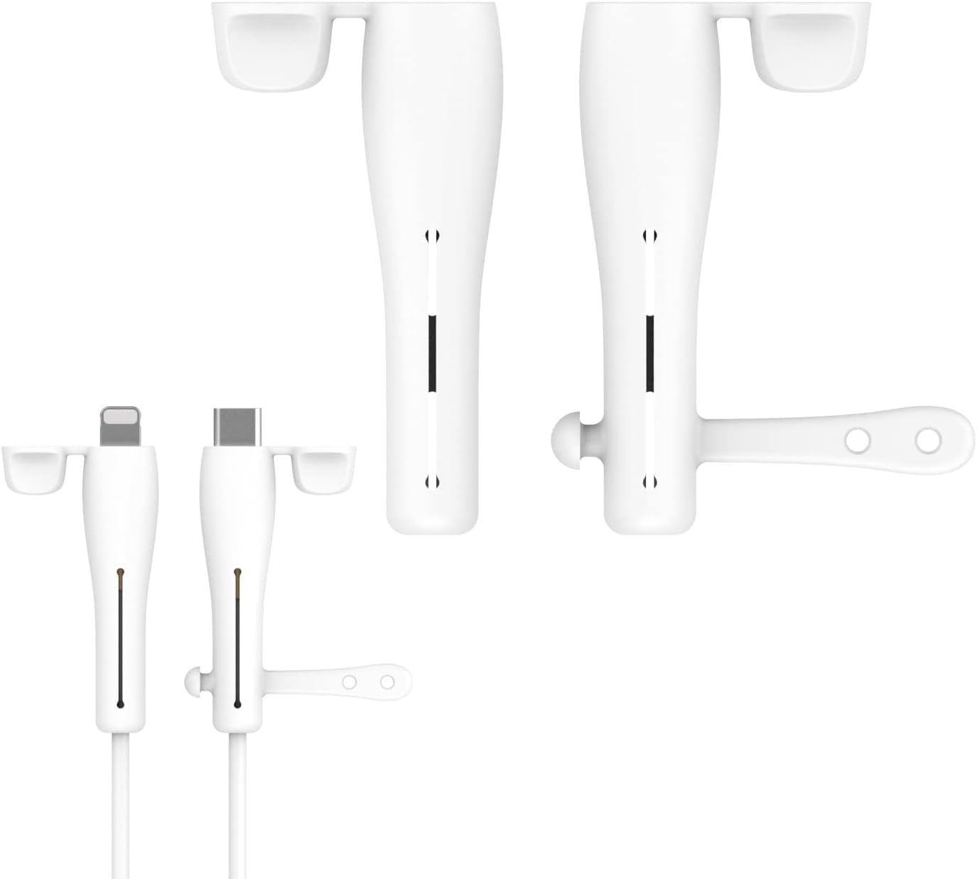 NA Cha-rg-er Cord Protector Cover for i-Ph-one USB-C to Li-ghtn-ing Cha-rg-ing Cable, Waterproof Reinforced Protector Cap for i-Ph-one Cable, 2 Pairs (For USB C to Li-ghtn-ing, White)