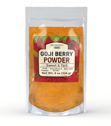 Unpretentious Goji Berry Powder, Drink & Smoothie Mix-in, Sweet & Tart, Fruity Ingredient (8 Ounce)